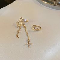 1 Pair Ig Style Sweet Star Moon Asymmetrical Plating Inlay Alloy Rhinestones Ear Cuffs sku image 2