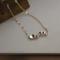 Sweet Heart Shape Sterling Silver Plating Inlay Artificial Diamond Necklace 1 Piece sku image 2