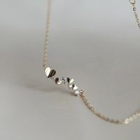 Süss Herzform Sterling Silber Überzug Inlay Künstlicher Diamant Halskette 1 Stück main image 3