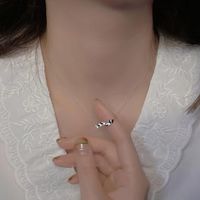 Süss Herzform Sterling Silber Überzug Inlay Künstlicher Diamant Halskette 1 Stück sku image 1