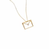 Elegant Envelope Sterling Silver Plating Inlay Artificial Diamond Pendant Necklace 1 Piece main image 4