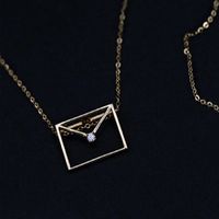 Elegant Envelope Sterling Silver Plating Inlay Artificial Diamond Pendant Necklace 1 Piece main image 3