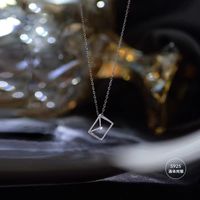 Elegant Envelope Sterling Silver Plating Inlay Artificial Diamond Pendant Necklace 1 Piece sku image 2