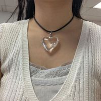 Streetwear Star Heart Shape Artificial Crystal Pu Leather Alloy Women's Pendant Necklace 1 Piece sku image 2
