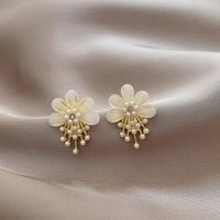 Mignon Fleur Alliage Placage Femmes Boucles D'oreilles 1 Paire main image 3