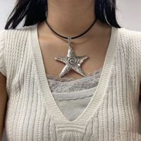 Streetwear Star Heart Shape Artificial Crystal Pu Leather Alloy Women's Pendant Necklace 1 Piece sku image 1