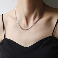 Lady Solid Color Titanium Steel Plating Layered Necklaces sku image 1