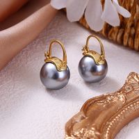 Lady Round Imitation Pearl Women's Earrings 1 Pair sku image 2