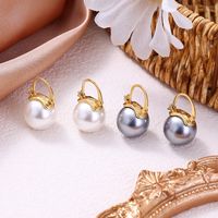 Lady Round Imitation Pearl Women's Earrings 1 Pair main image 2