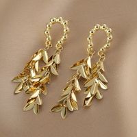 1 Pair Simple Style Leaves Patchwork Alloy Drop Earrings main image 1