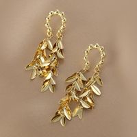 1 Pair Simple Style Leaves Patchwork Alloy Drop Earrings main image 2