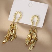 1 Pair Simple Style Leaves Patchwork Alloy Drop Earrings main image 4