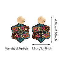 1 Paar Ethnischer Stil Blume Stickerei Perlen Harz Zinklegierung Handgefertigt Hängende Ohrringe main image 4