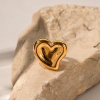 Simple Style Heart Shape Stainless Steel Plating 18k Gold Plated Rings main image 3