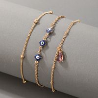 Europe And The United States Popular Alloy Chain Eye Shell 3 Set Of Anklet Bracelet Nhgy150276 sku image 1