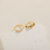 Elegant Water Droplets Copper Plating Inlay Zircon 14k Gold Plated Rings main image 3