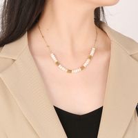 Acier Inoxydable Plaqué Or 18K Luxueux Placage Rond Collier main image 7