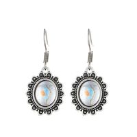 1 Pair Vintage Style Heart Shape Inlay Alloy Turquoise Silver Plated Drop Earrings sku image 20
