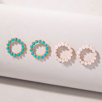 Korean Pearl Simple Circle Earrings sku image 3