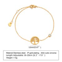 Style Simple Rond Acier Inoxydable 304 Plaqué Or 18K Strass Bracelets En Masse sku image 5