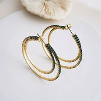 1 Pair Luxurious Solid Color Inlay Alloy Rhinestones Earrings sku image 2