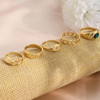 Commute Solid Color Alloy Inlay Rhinestones Women's Open Rings main image 5