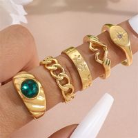 Commute Solid Color Alloy Inlay Rhinestones Women's Open Rings sku image 1