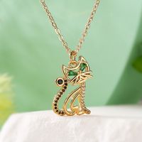 Simple Style Animal Copper 18k Gold Plated Zircon Pendant Necklace In Bulk sku image 1