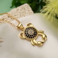 Simple Style Animal Copper 18k Gold Plated Zircon Pendant Necklace In Bulk sku image 2