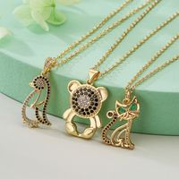 Simple Style Animal Copper 18k Gold Plated Zircon Pendant Necklace In Bulk main image 1