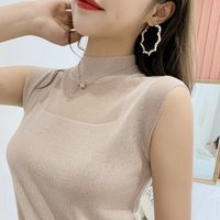 Women's Vest Tank Tops Hollow Out Casual Solid Color main image 1