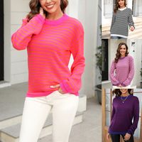 Women's Sweater Long Sleeve Sweaters & Cardigans Casual Stripe main image 1