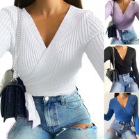Women's T-shirt Long Sleeve T-shirts Sexy Solid Color main image 1