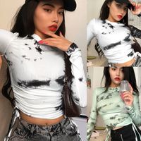 Women's T-shirt Long Sleeve T-shirts Printing Casual Streetwear Tie Dye sku image 1