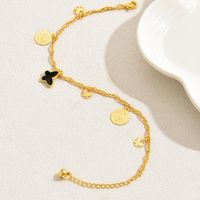 Simple Style Leaves Coin Butterfly 18k Gold Plated Copper Wholesale Anklet sku image 1