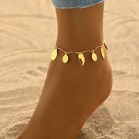 Simple Style Leaves Coin Butterfly 18k Gold Plated Copper Wholesale Anklet main image 10