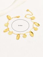 Simple Style Leaves Coin Butterfly 18k Gold Plated Copper Wholesale Anklet main image 5