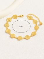 Simple Style Leaves Coin Butterfly 18k Gold Plated Copper Wholesale Anklet main image 4