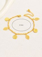 Simple Style Leaves Coin Butterfly 18k Gold Plated Copper Wholesale Anklet main image 3