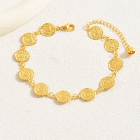 Simple Style Leaves Coin Butterfly 18k Gold Plated Copper Wholesale Anklet sku image 4