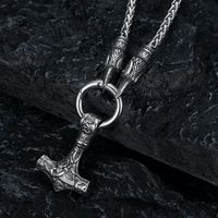 304 Stainless Steel Retro Hammer Pendant Necklace main image 8