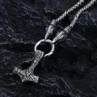304 Stainless Steel Retro Hammer Pendant Necklace main image 7
