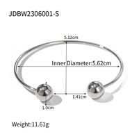 Simple Style Ball Stainless Steel Plating 18k Gold Plated Bangle sku image 2