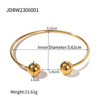 Simple Style Ball Stainless Steel Plating 18k Gold Plated Bangle sku image 4