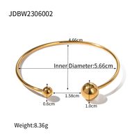 Simple Style Ball Stainless Steel Plating 18k Gold Plated Bangle sku image 3