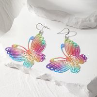 1 Pair Simple Style Leaves Hollow Out Alloy Iron Drop Earrings main image 4