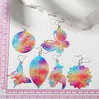 1 Pair Simple Style Leaves Hollow Out Alloy Iron Drop Earrings main image 5