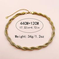304 Stainless Steel 14K Gold Plated Hip-Hop Rock Plating Solid Color Twist Necklace main image 2