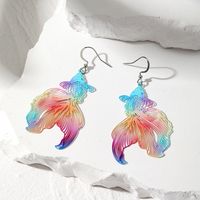 1 Pair Simple Style Leaves Hollow Out Alloy Iron Drop Earrings sku image 3