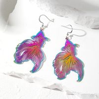 1 Pair Simple Style Owl Butterfly Hollow Out Iron Drop Earrings sku image 6